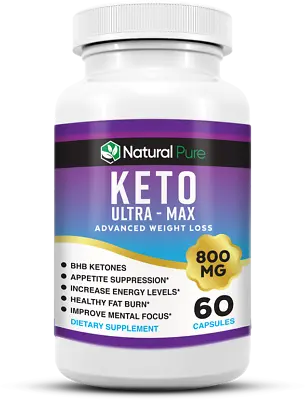 Keto Ultra Max Diet Pills 800mg BHB Advanced Weight Loss Ketosis Boost Energy • $12.86