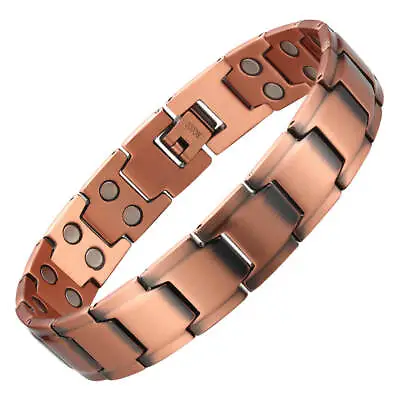 Gorgeous Solid Copper Magnetic Bracelet Men Arthritis Pain Relief Power 2 Style • $25.92