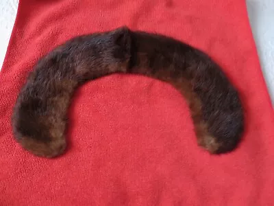 Vintage Mink Fur Collar With Lining 18  Long By 3  Wide With Hook Closure Brown • $5.99