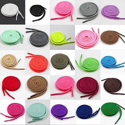 4mm ROUND SHOE LACES 120cm *31 COLOURS* TRAINERS REPLACEMENT PAIRS NEW UK • £2.31