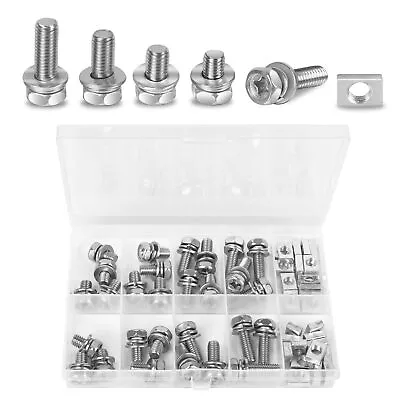 56 Pack Motorcycle Battery Terminal Nuts And Bolt Kit M6 X 10 Mm 12 Mm 16 Mm ... • $17.27