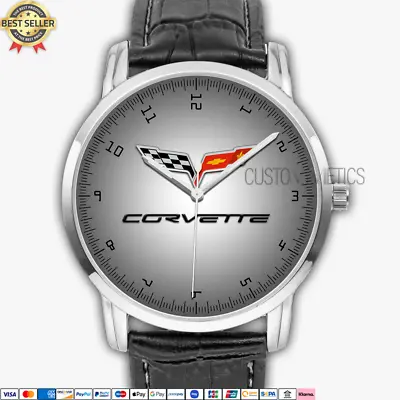 Chevrolet Corvette C6 C7 C8 Logo CVT002 Quartz Watch Analog Men's Wristwatch • $37.90