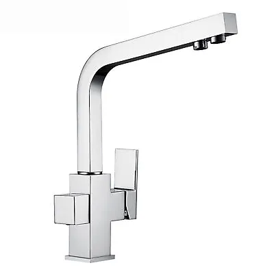 ENKI KT095 Chrome Kitchen Sink Mixer Tap 3 In 1 Water Filter Purifier Tap Square • £50