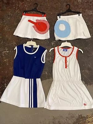 Vintage 1970s Women’s Tennis Dress Tennis Skirt Short White Polyester Lot XS • $65