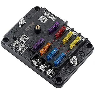 WUPP 12 Volt Fuse Block Waterproof 6 Way Fuse Box With 6 Ground Negative Busb • $24.95