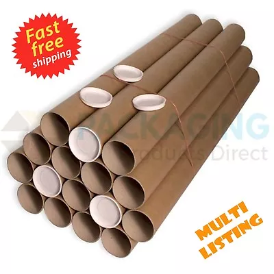 £9.24 • Buy Postal Tubes - Extra Strong Quality Cardboard A4 A3 A2 A1 A0 + Plastic End Caps