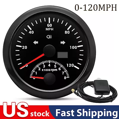85mm Digital GPS Speedometer 0-120MPH With Tachometer 0-8000RPM For Car Boat US  • $50.30