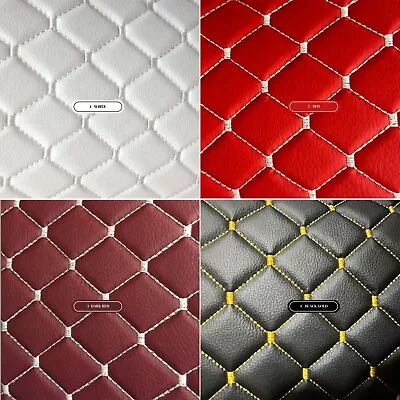 Stitched Vinyl Synthetic Leather Auto Upholstery Material | 2 X2  5x5cm Rhombus • $37.05