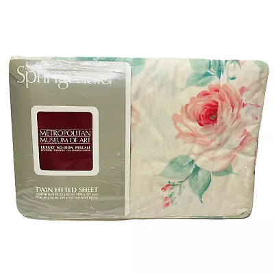 French Country TWIN Fitted Sheet Shabby Chic VICTORIA’S ROSE Pink Floral NEW • $17.81