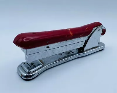 Vintage Stapler 1950's Ace Liner Model 502 Red Bakelite Top - Working B5 • $7.99