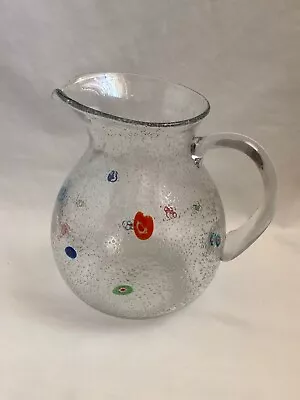 Murano Glass Bubble Decorated Pitcher 8” • $75
