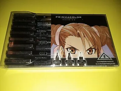 Prismacolor Premier Illustration Markers Manga 8 Ct~brand New~reserve Bid@$5.99 • $5.99