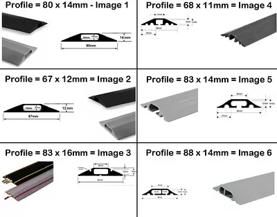 Rubber Cable Floor Cover Protector Trunking Various Profile Lengths & Colours • £132.69