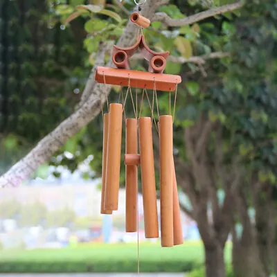  Bamboo Wind Chime Large Outdoor Ornaments Japanese Home Decor • £12.13