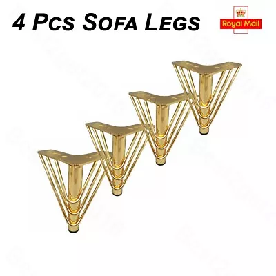 4X 15cm Metal Furniture Sofa Legs Modern Feet For Bed Couch Cabinet Table Legs • £16.99