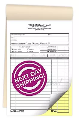 Custom 5.5  X 8.5  Carbonless NCR Books In 2-Part Duplicate Invoices Receipts... • $55.99