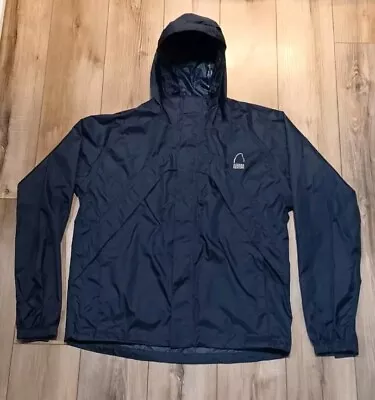 Sierra Designs Rain Jacket Men's Size XXL Lightweight Hooded Full Zip Blue Logo • $20