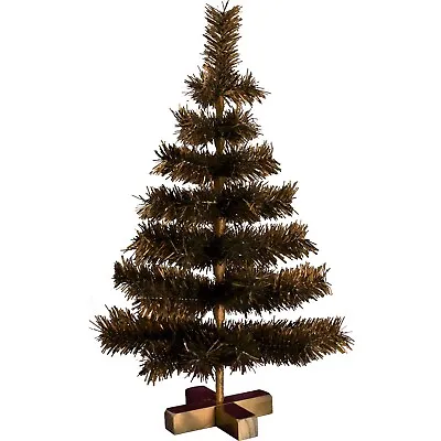 24in Vintage Copper Tinsel Christmas Tree Wood Block Stand Included 2FT Tall • $39.99