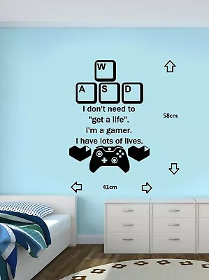 Gaming Wall Art Decal Mural Sticker - Boys Bedroom Video Game • £9.99