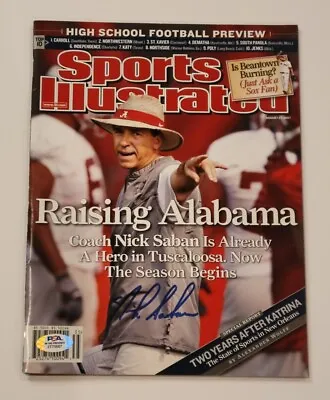 $369.99 • Buy Nick Saban Signed Auto UA Alabama Football No Label NL SI Sports Illustrated PSA