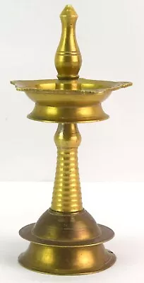 Old Vintage Decorative Indian Religious Brass Diya - Worship Oil Lamp G53-541  • $55.61