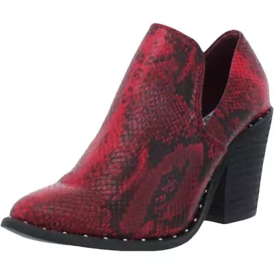 Very G Deavan Women's Faux Leather Snake Print V-Cut Booties Red Size 6.5 • $8.99