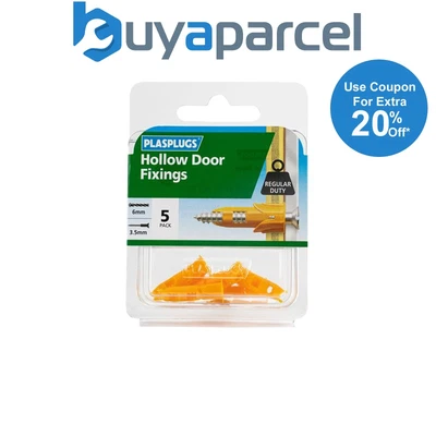 £4.96 • Buy Plasplugs DR106 DR 106 Hollow Door Fixings (5) PLADR106