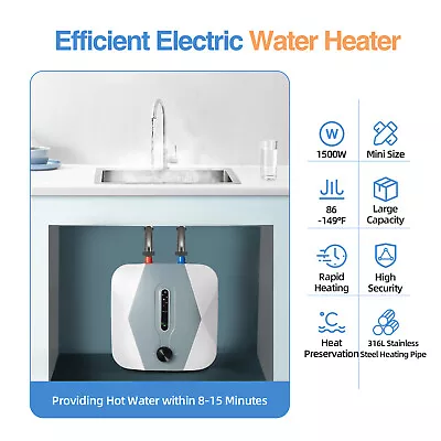 110V 1500W Electric Instant Hot Water Heater Below Sink Mini Small Water Tank 8L • $63.65