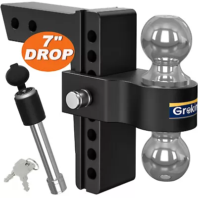 Adjustable Trailer Tow Hitch Ball Mount 3/5/7  Drop Rise Fit 2  Receiver 18500lb • $256.48