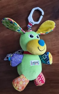 Cute Lamaze Green Dog Rattle Activity Hanging Pram Toy • £5