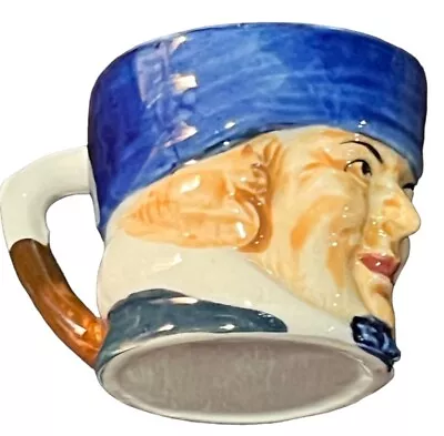 Vintage Porcelain Hand Painted Colonial Man Pirate Mug Ceramic 3-3 1/2” • $15