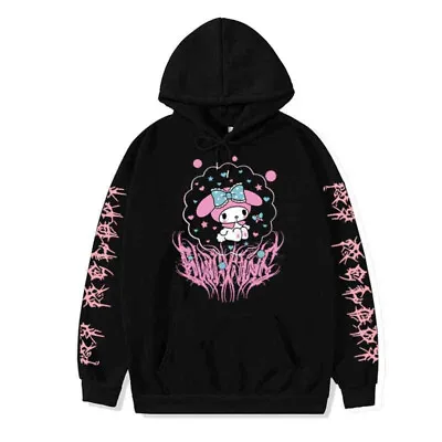 Medium Melody Hoodie Kawaii Pullover Sweatshirt Hello Kitty Japanese Kuromi • $19.99