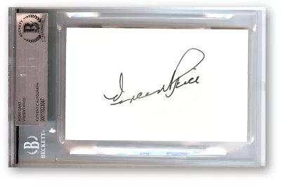 Vincent Price Signed Autographed Index Card Hollywood Actor Legend BAS 3047 • $299.99