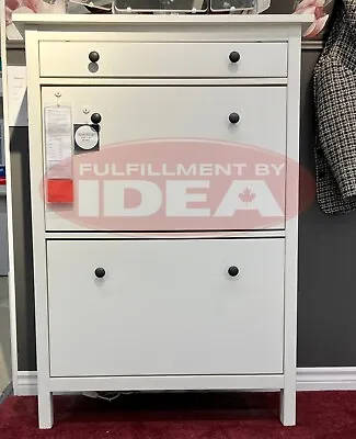 Brand New IKEA HEMNES White Shoe Cabinet With 2 Compartments 201.695.59 • $255.20