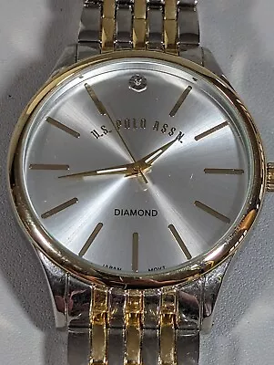 US Polo Assn Diamond Silver Tone Dial Round Case St. Steel Band Watch • $24.49