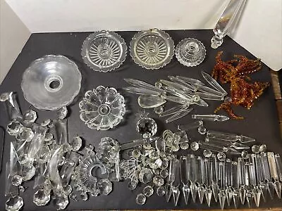 Vintage ASSORTED Unique Crystal Prism Lot Of 50+Pieces • $30