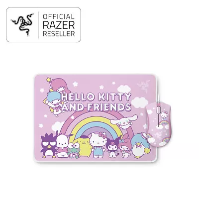 $99 • Buy Razer DeathAdder Essential & Goliathus Mouse Mat Bundle Hello Kitty Edition
