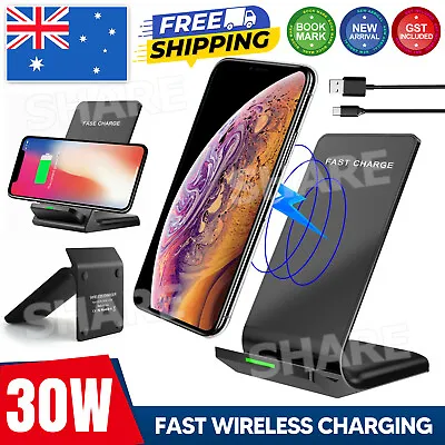 30W Wireless Charger Fast Charging Stand Dock For IPhone 11 12 13 14 15 Pro Max • $12.95