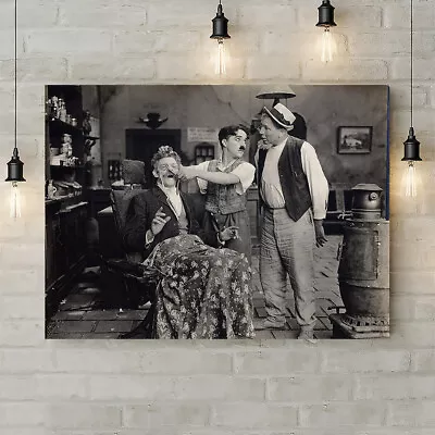 Charlie Chaplin Barbers - Movie Wall Art - Canvas Rolled Wall Art Print • £14.59