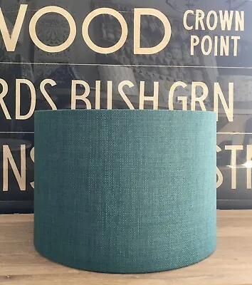 New Handmade Lampshade Plain Linen Look Upholstery Grade Fabric Teal • £28