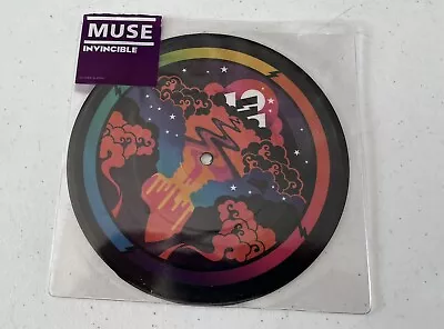 MUSE -Invincible- Rare UK 7  Picture Disc In Sticker Seal Sleeve (Vinyl Record) • $28.35