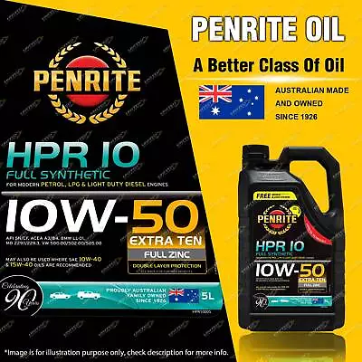 Penrite HPR 10 10W-50 Engine Oil 5L For Chery J1 1.3L J3 1.6L J11 2.0L 2006-2014 • $81.79