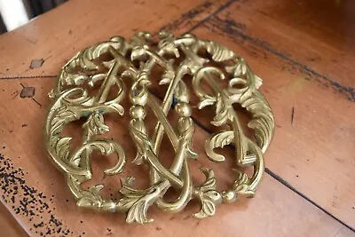 Colonial Williamsburg Cypher Trivet Cw10-14 Brass 1950 Virginia Metal Crafters • $19