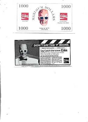 Max Headroom Dont Say The P Word Four Coupons • $4