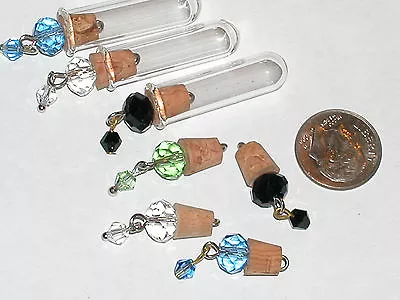 1pc.Crystal Ball Bead Pendant Tube Glass Cork Vial Necklace Charm Bottle New • $7.95