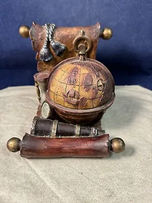 Vintage Resin Old World Globe Pirate Treasure Map Bookend • $8.50