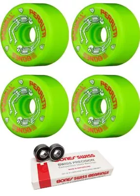 Powell Peralta  G Bones Skateboard Wheels - 64mm 97a + Bearings • $108.99