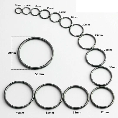 £2.99 • Buy Small - Large Keyring Jump Split Rings Gun Metal Black Hoop Loop Key Ring Keys O