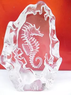 Mats Jonasson Art Glass Sea Horse Paperweight Sweden • £25