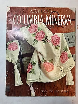 1960s Afghans By Columbia Minerva 742 Knit & Crochet Pattern Book Vintage 15264 • $4.50